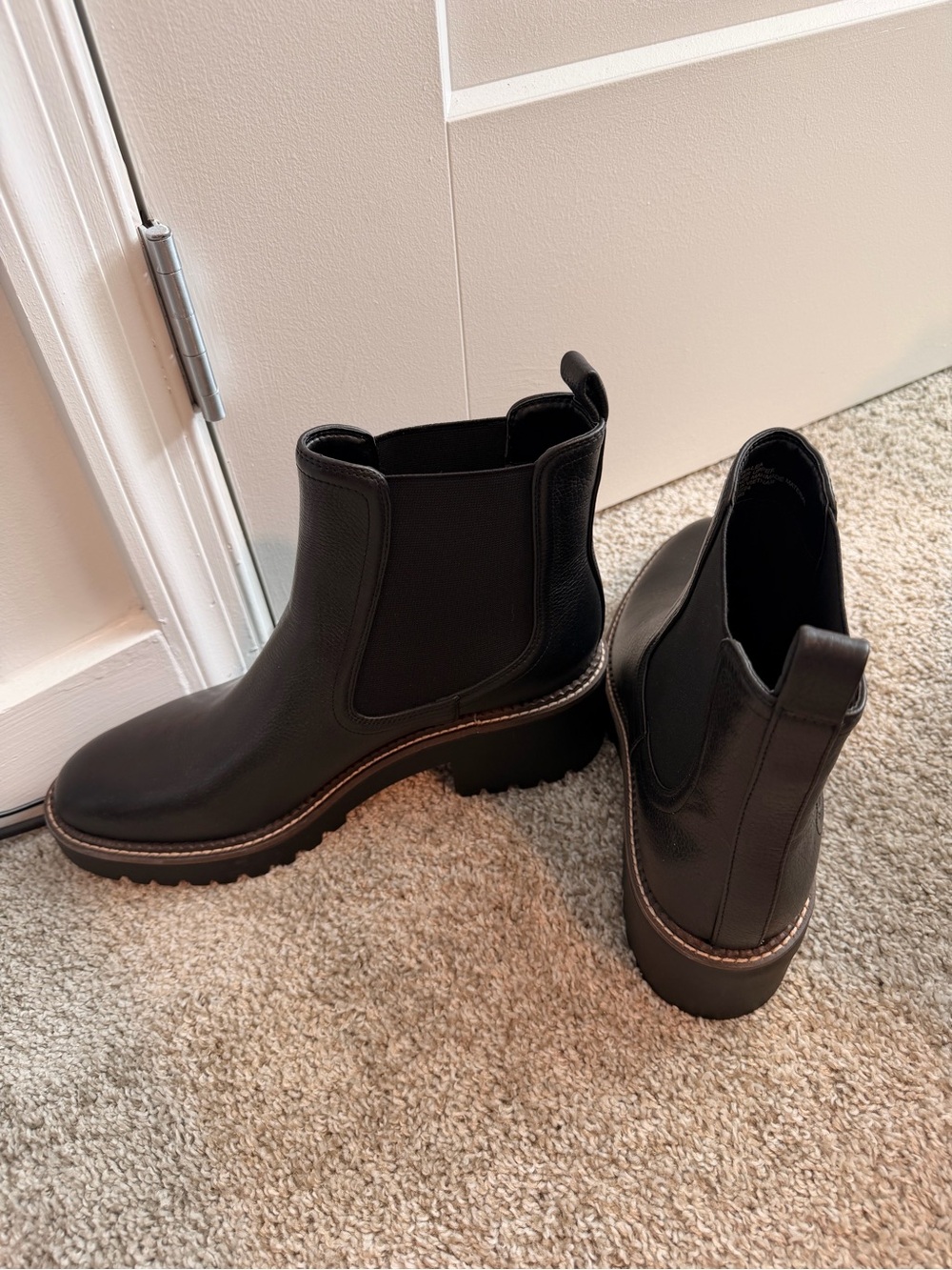Nordstrom Black Lug-Soled Chelsea Boots